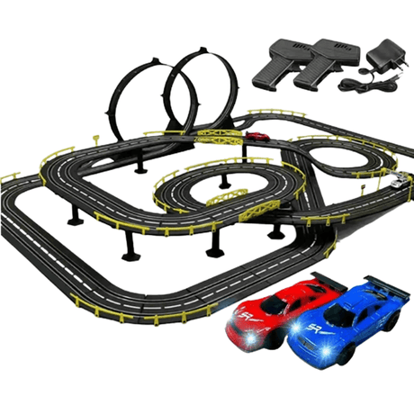 Suuri RC-autorata lapsille – Track Racing -lelu, jossa on kaksinkertainen kilpailu ja helppo asennus