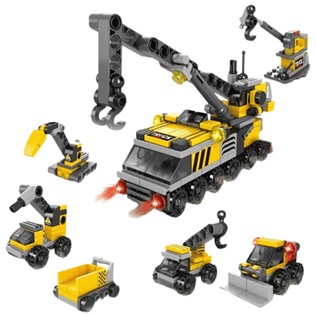 Älykkyyttä kehittävät 6-in-1-rakennuspalikat – paloauto, poliisiauto ja insinööriauto