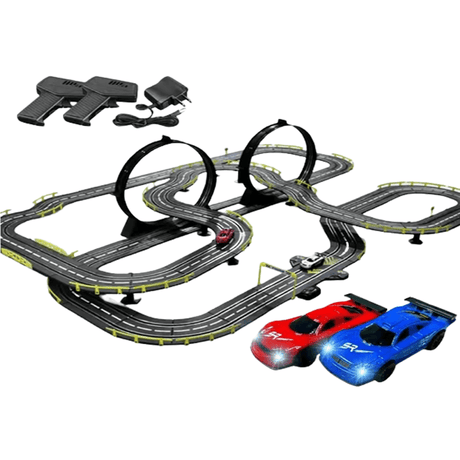 Suuri RC-autorata lapsille – Track Racing -lelu, jossa on kaksinkertainen kilpailu ja helppo asennus