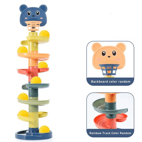 Montessori Ball Slide for Children | Opetuspakkaus, jossa on värilliset renkaat - Sensory Play & Early Development 3m+