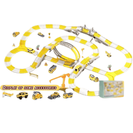 Insinöörien autotie – Rakennettava kilparata mini-insinöörien autoilla lapsille