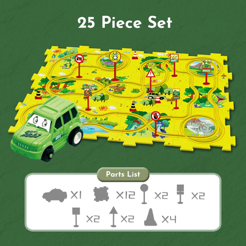 Rautatiepuzzle-lelusetti – tee-se-itse-paketti, joka kehittää lasten motorisia taitoja ja luovuutta