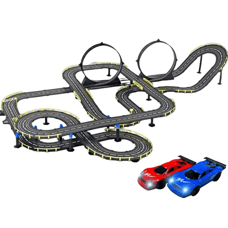 Suuri RC-autorata lapsille – Track Racing -lelu, jossa on kaksinkertainen kilpailu ja helppo asennus