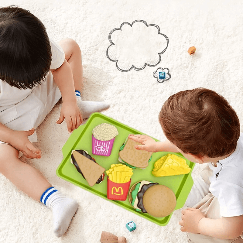 Mini Pretend Food Set – Realistinen hampurilaislautanen lasten roolileikkeihin