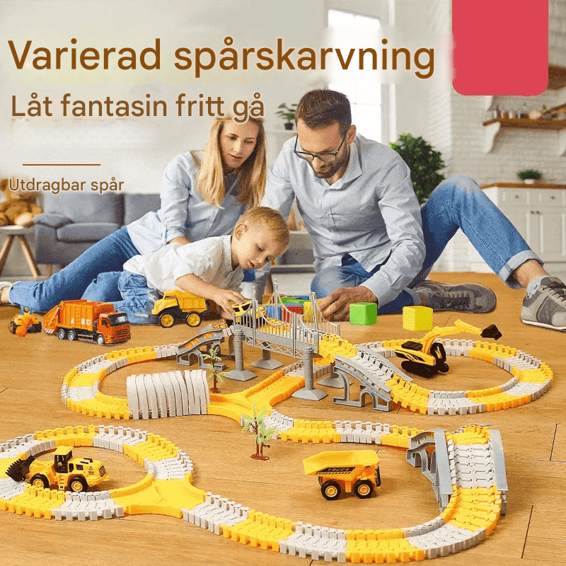 Insinöörien autotie – Rakennettava kilparata mini-insinöörien autoilla lapsille