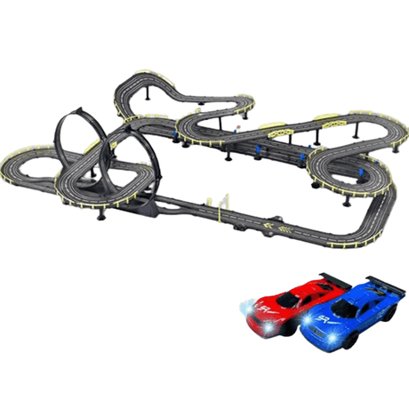 Suuri RC-autorata lapsille – Track Racing -lelu, jossa on kaksinkertainen kilpailu ja helppo asennus