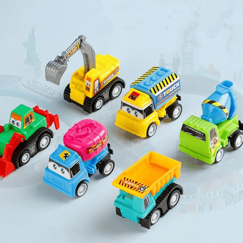 6-pack Mini-insinööriautot – Kestävät diecast-lelut