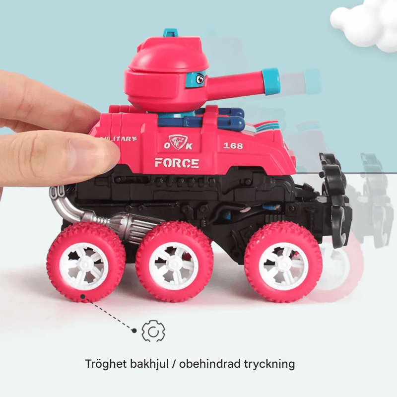 Mini-Tank-lelu – Kuusipyöräinen, liukuva ja hiljainen mini-tankki lasten mielikuvitusleikkeihin