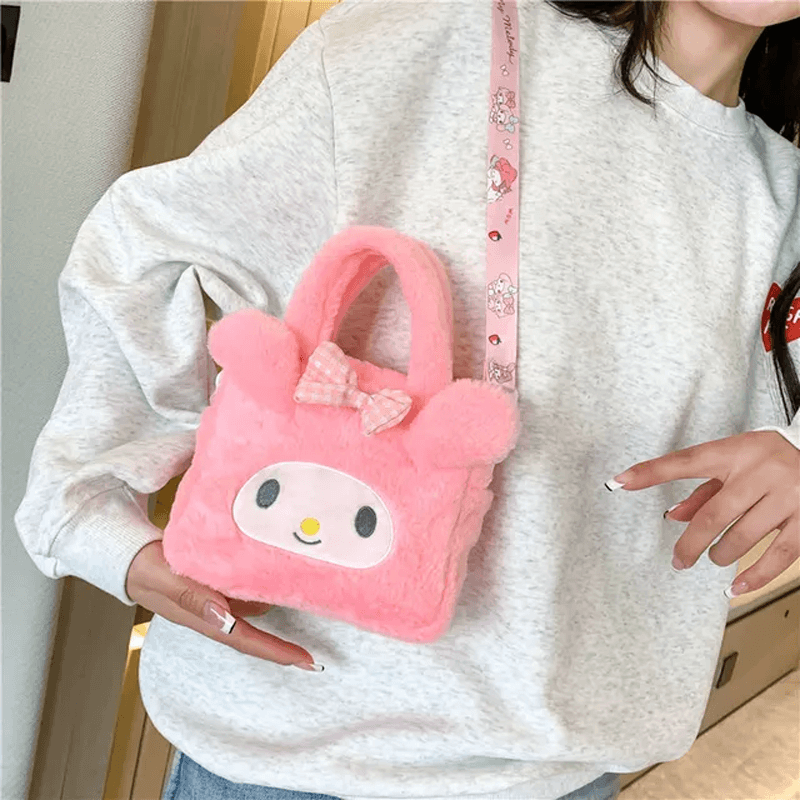 Sanrio Pluche-laukku – Ihastuttava käsilaukku, jossa Cinnamoroll, Melody ja Kuromi