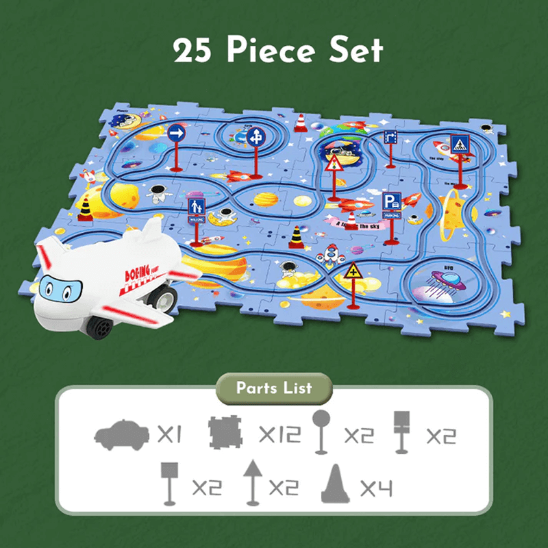 Rautatiepuzzle-lelusetti – tee-se-itse-paketti, joka kehittää lasten motorisia taitoja ja luovuutta