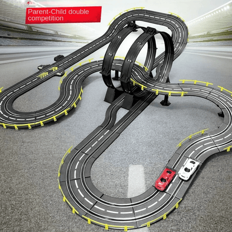 Suuri RC-autorata lapsille – Track Racing -lelu, jossa on kaksinkertainen kilpailu ja helppo asennus