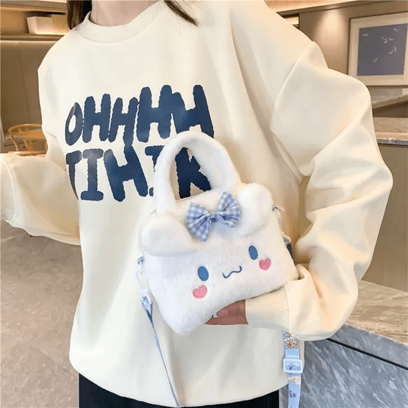 Sanrio Pluche-laukku – Ihastuttava käsilaukku, jossa Cinnamoroll, Melody ja Kuromi