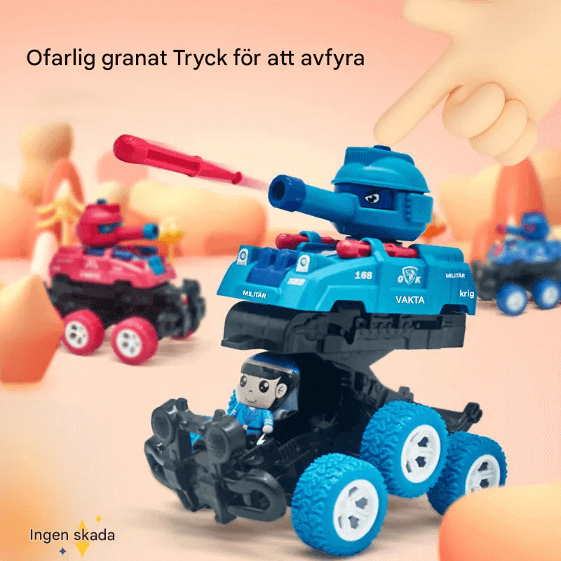 Mini-Tank-lelu – Kuusipyöräinen, liukuva ja hiljainen mini-tankki lasten mielikuvitusleikkeihin