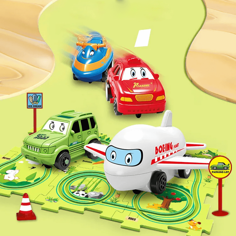Rautatiepuzzle-lelusetti – tee-se-itse-paketti, joka kehittää lasten motorisia taitoja ja luovuutta