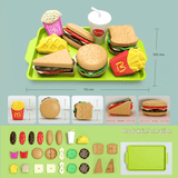 Mini Pretend Food Set – Realistinen hampurilaislautanen lasten roolileikkeihin