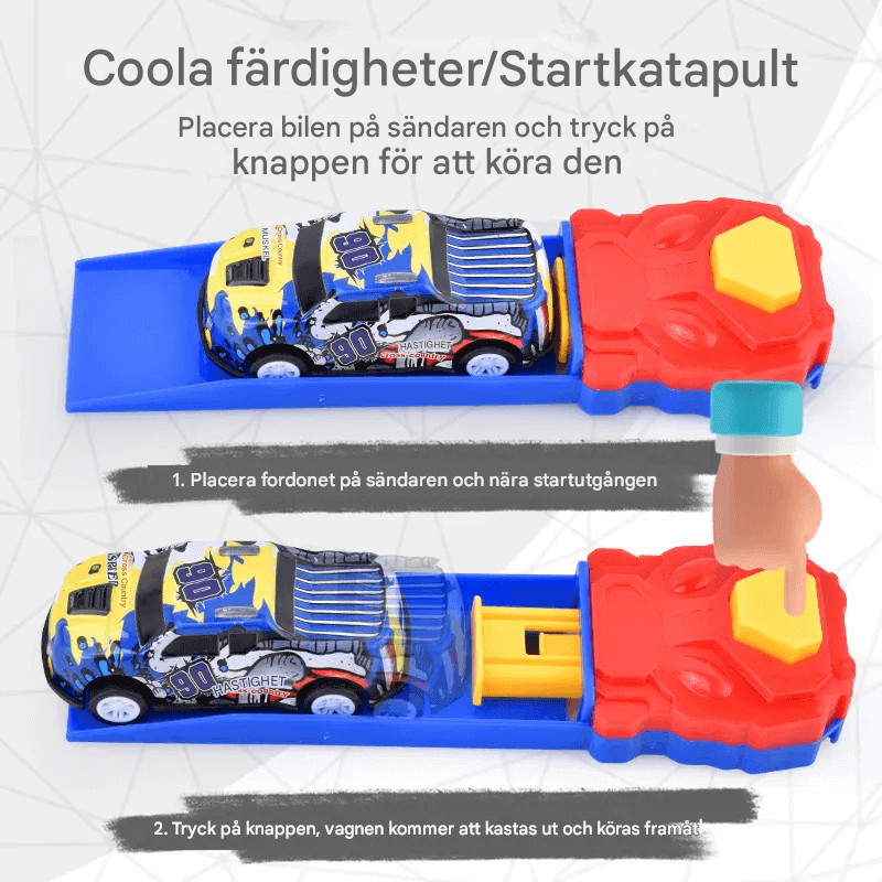 Lasten mini-kilpa-autosetti – kestävä rakenne ja jousitus