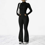 AeroFlare – Nopeasti kuivuva naisten treenisetti, jossa on kapea takki ja levenevät trikoot joogaan, treenaamiseen ja jokapäiväiseen käyttöön