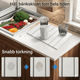 FREYA – Vikbar Sten-Torkmatta för Kök med Halkfri Bas & Absorberande Yta