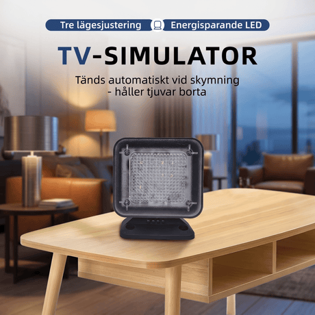 GlowGuard – LED-televisiosimulaattori ajastimella ja hämärätunnistimella – murtosuojaus omakotitaloihin, asuntoihin ja opiskelija-asuntoihin