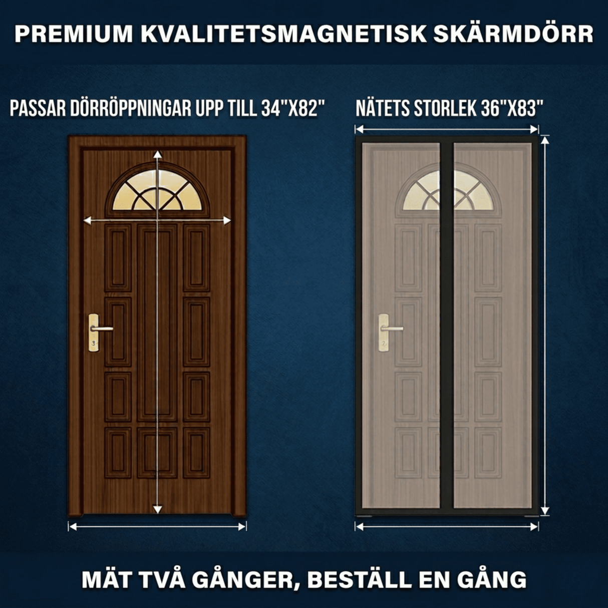 Magneettinen hyttysverkko ovelle automaattisella sulkemisella | Hyönteisverkko magneettilukolla - hyttyssuojaus terassille, parvekkeelle ja sisäänkäynnille (useita kokoja)