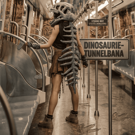 RexBone – Pehmeä pehmoleluinen dinosaurusluurankohattu lapsille ja aikuisille – Hauska ja konepestävä cosplay-asuste halloweenia, syntymäpäiviä ja teemajuhlia varten