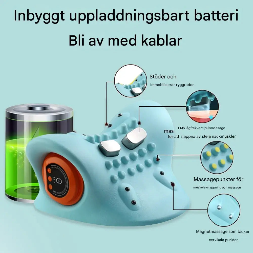 ThermaEase - sähköinen niskahierontatyyny, jossa on lämpö- ja EMS-teknologia
