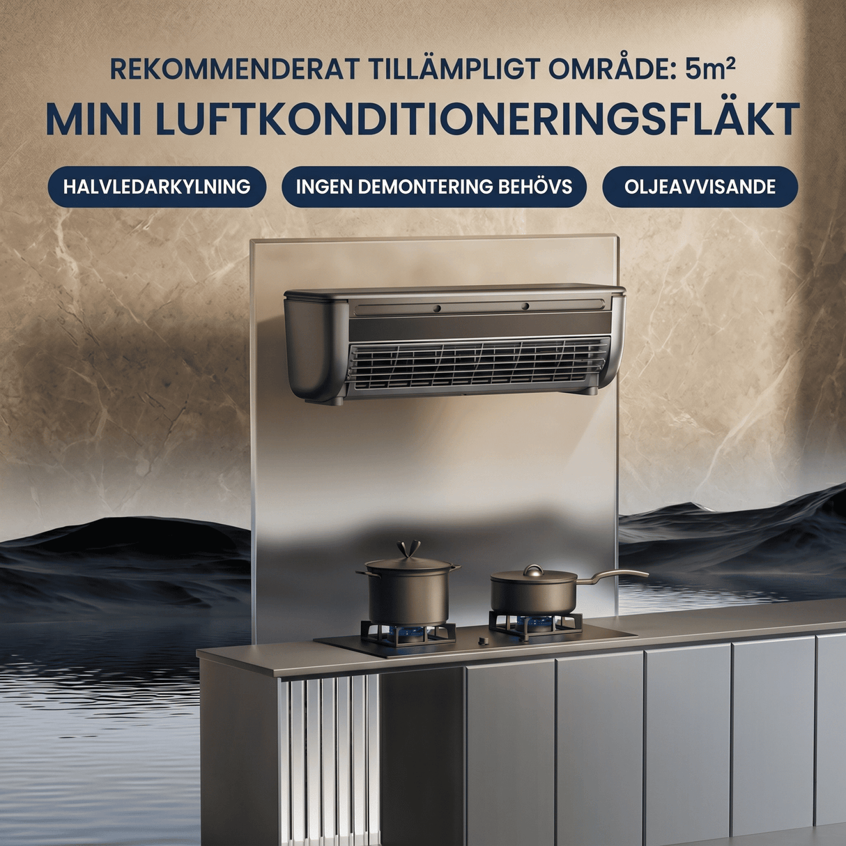 SIGVARD – Trådlös Bladlös Kylfläkt med Ismistspray och Fjärrkontroll – 20W