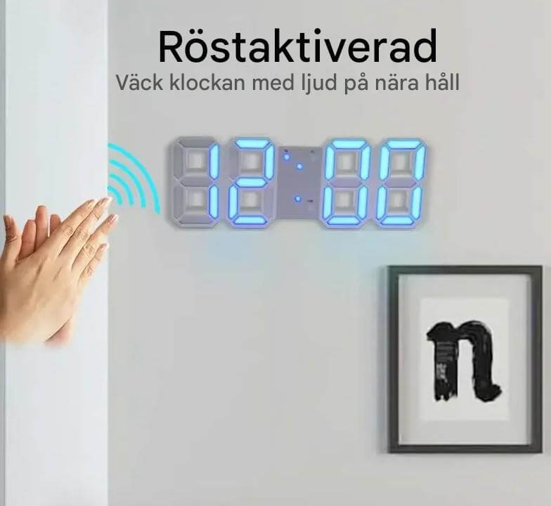 BrightChrono - 3D digitaalinen LED seinä- ja pöytä kello | Tyylikäs aikanäyttö kotiin ja toimistoon.