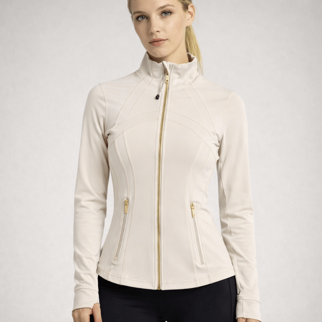 SilkMotion – Slim-fit-mallinen jooga- ja treenitakki vetoketjulla, nopeasti kuivuvalla materiaalilla ja joustavalla istuvuudella aktiiviseen arkeen