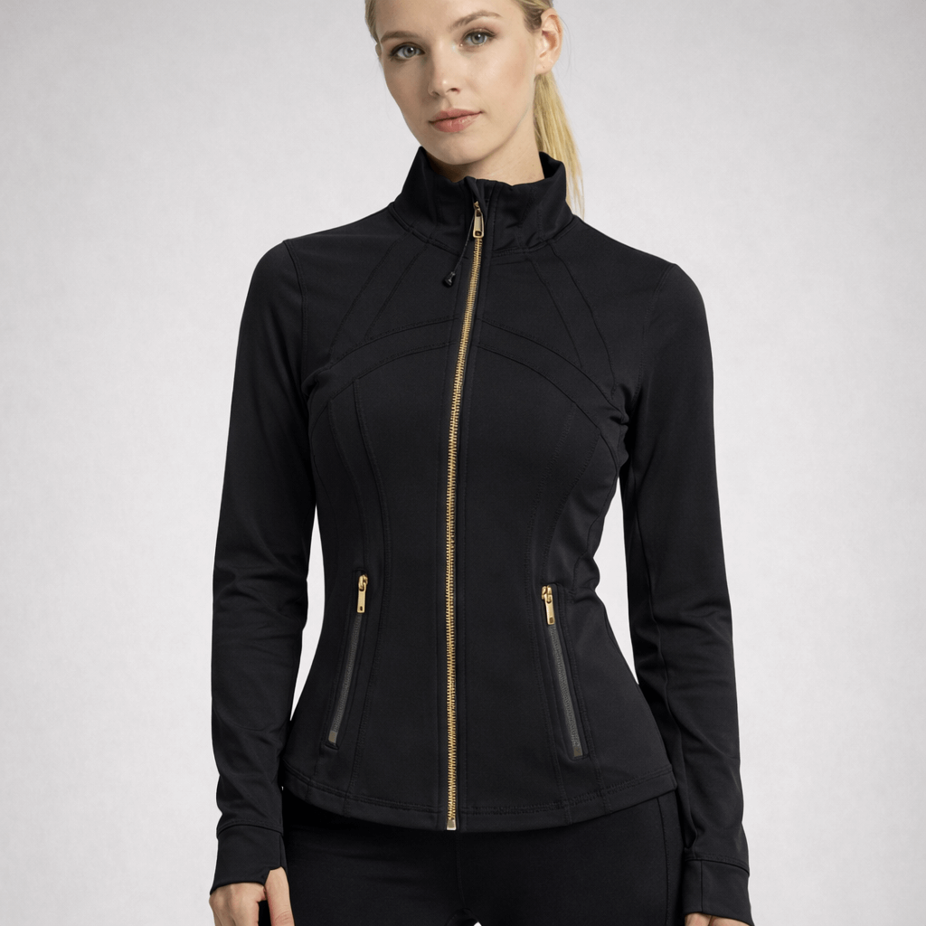 SilkMotion – Slim-fit-mallinen jooga- ja treenitakki vetoketjulla, nopeasti kuivuvalla materiaalilla ja joustavalla istuvuudella aktiiviseen arkeen