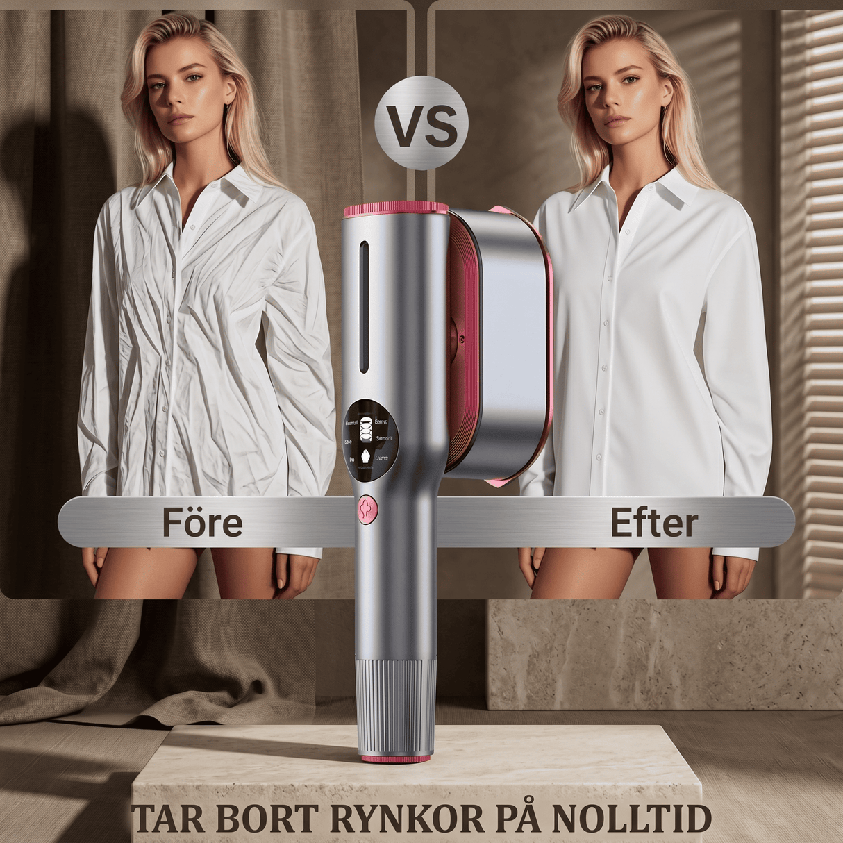 SmoothMist – Handhållen Steamer & Mini Strykjärn med Ånga & 2-i-1 Funktion, 1200W & Snabb Uppvärmning