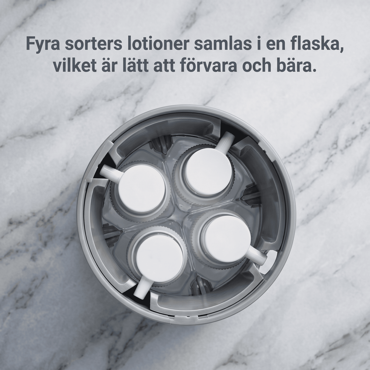 SpinFill – 4-in-1-kiertävä matkailudispenseri, jossa on vuotamattomat 40 ml:n täyttöpullot – Kompakti matkapullo