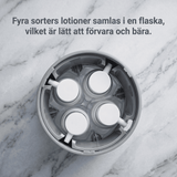 SpinFill – 4-in-1-kiertävä matkailudispenseri, jossa on vuotamattomat 40 ml:n täyttöpullot – Kompakti matkapullo