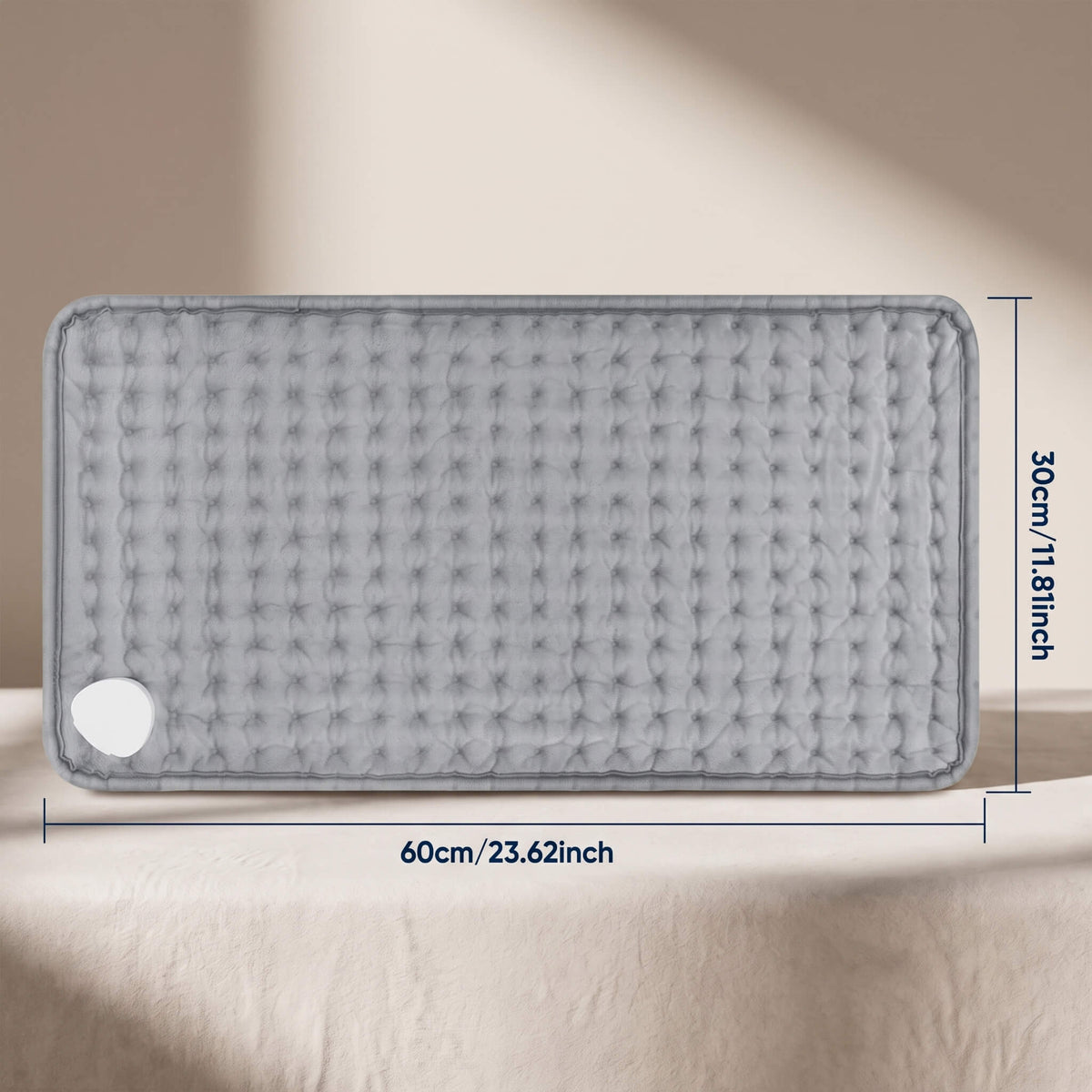WarmHaven – Eluppvärmd Värmedyna 30x60 cm för Rygg, Nacke och Axlar – Tvättbar med Timer och 9 Temperaturlägen