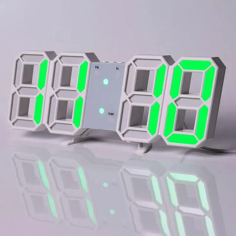 BrightChrono - 3D digitaalinen LED seinä- ja pöytä kello | Tyylikäs aikanäyttö kotiin ja toimistoon.