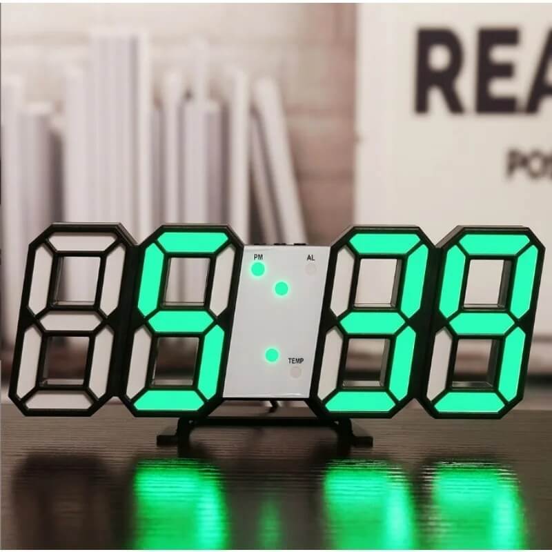 BrightChrono - 3D digitaalinen LED seinä- ja pöytä kello | Tyylikäs aikanäyttö kotiin ja toimistoon.