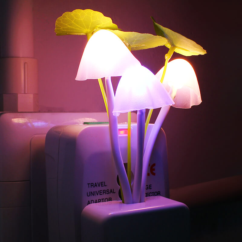 GlowLush - Tunnistinohjattu LED-yövalo, jossa on sienimuotoilu | Pehmeä valaistus unenomaisiin iltoihin