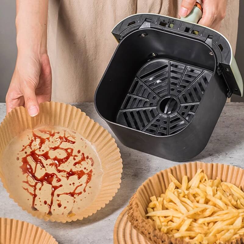 FryClean - Kertakäyttöpaperi Airfryerille | Puhtaampaan keittiöön ja vähemmän astioita varten