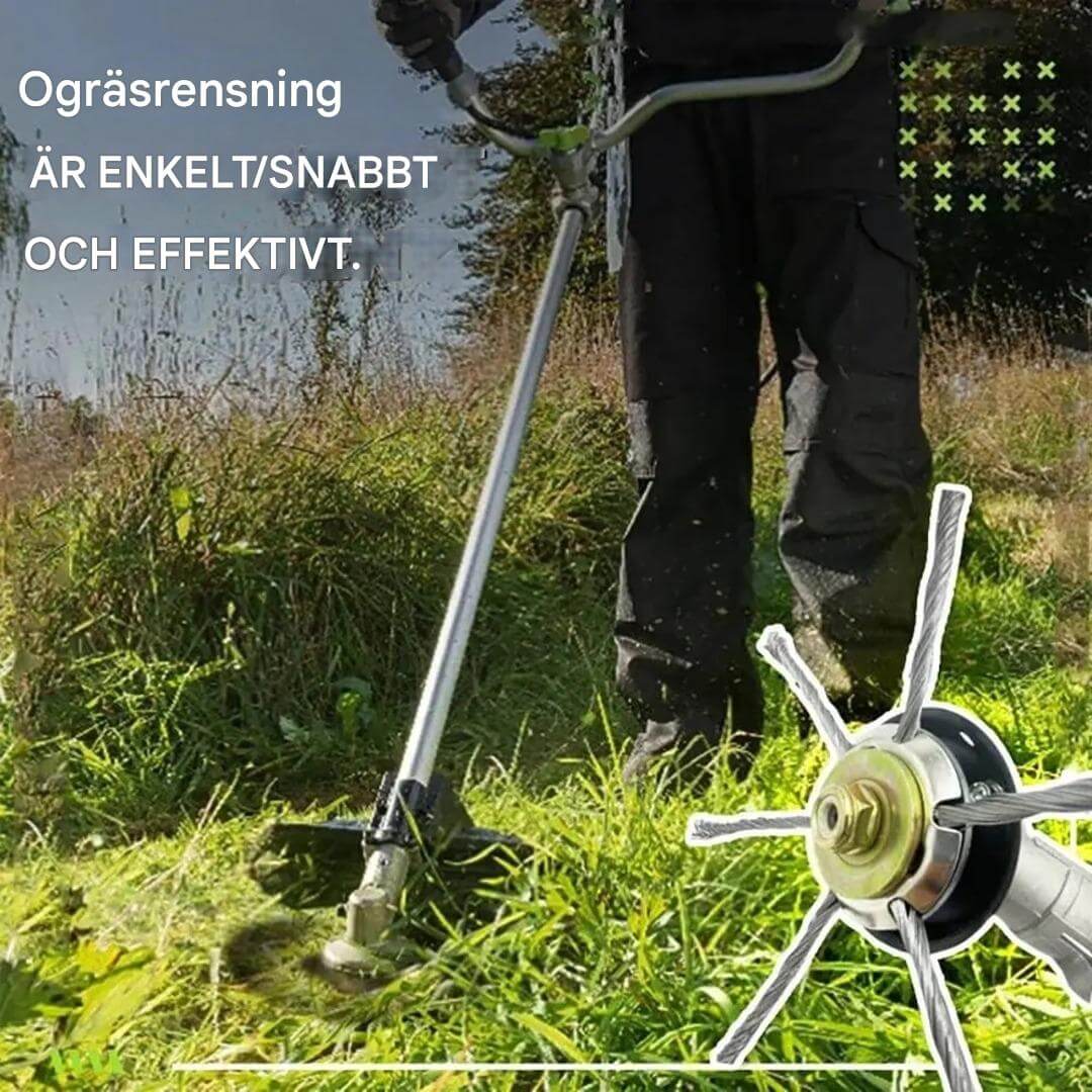 SteelSweep – Universellt Stålborsthuvud för Grästrimmer | För Mossa, Ogräs & Rostborttagning