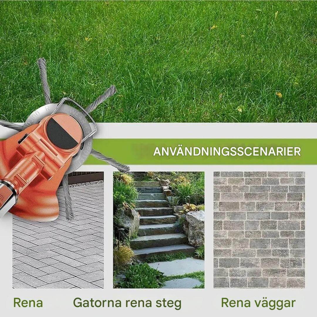 SteelSweep – Universellt Stålborsthuvud för Grästrimmer | För Mossa, Ogräs & Rostborttagning