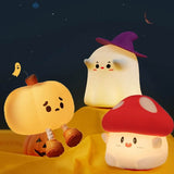 GlowShroom - Silikoni LED-yövalo | Pehmeä kurpitsa-, sieni- tai kummitusmuotoilu lastenhuoneisiin ja makuuhuoneisiin.