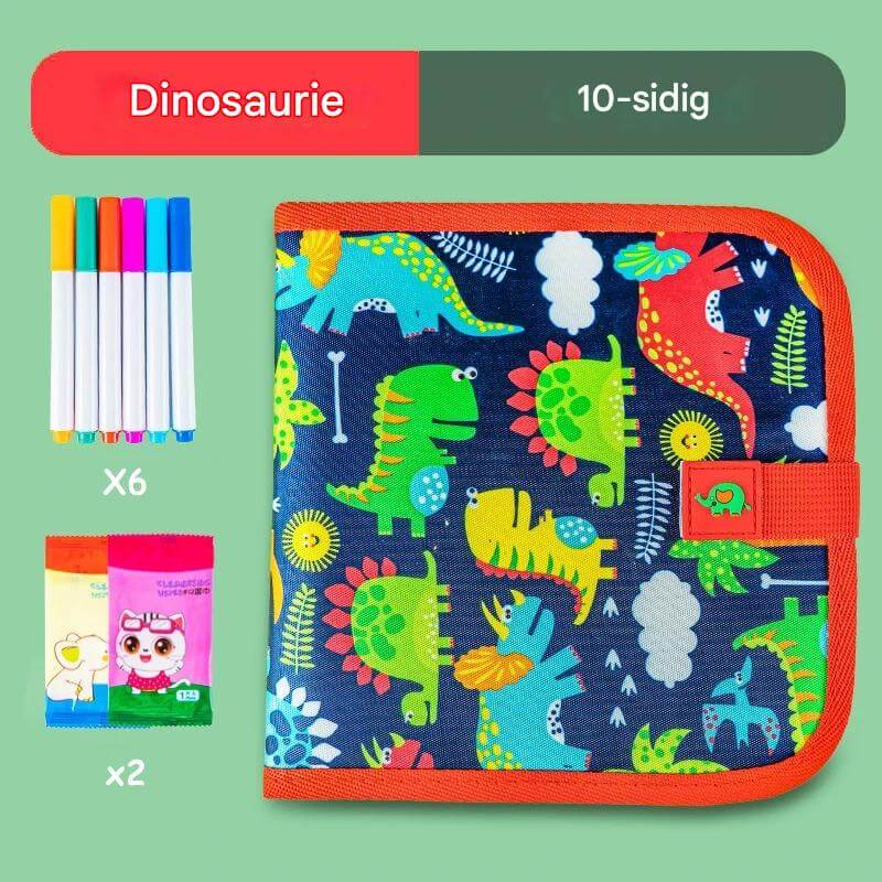 DoodleBloom - Uudelleenkäytettävä lasten piirustuskirja | Pyyhittävä & Kannettava luovuus Magic Penillä