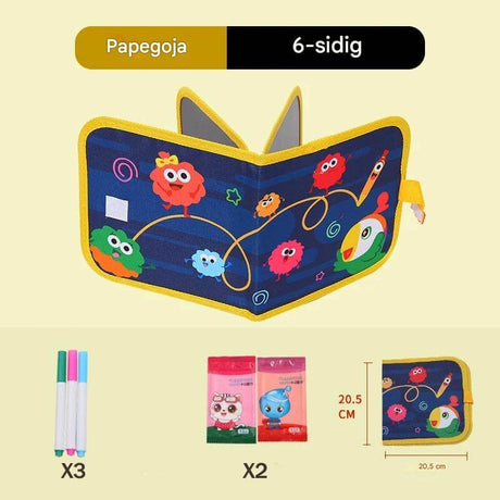 DoodleBloom - Uudelleenkäytettävä lasten piirustuskirja | Pyyhittävä & Kannettava luovuus Magic Penillä