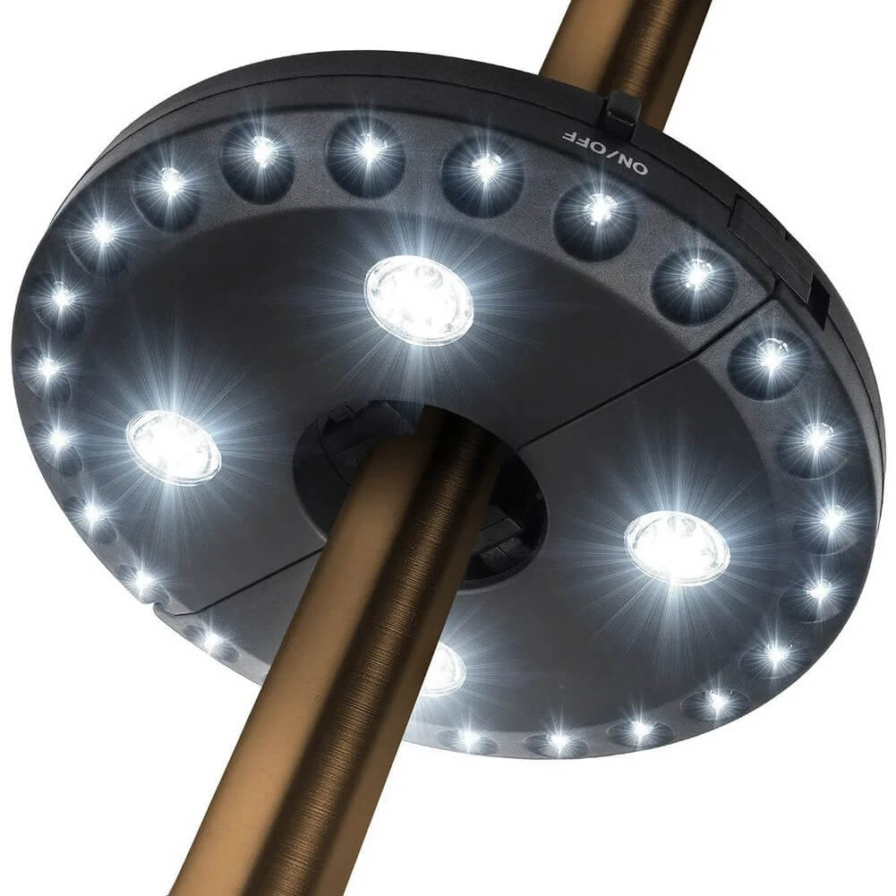 LumaGlow - Kannettava 24 + 4LED-varjostinlamppu ulkokäyttöön