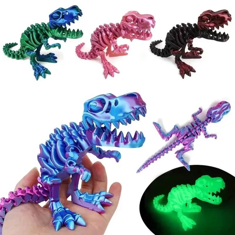 DinoFlex - Liikuteltava 3D-tulostettu dinosaurusmalli leikkiin ja sisustukseen