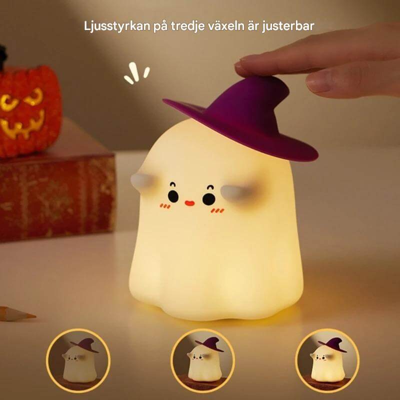GlowShroom - Silikoni LED-yövalo | Pehmeä kurpitsa-, sieni- tai kummitusmuotoilu lastenhuoneisiin ja makuuhuoneisiin.