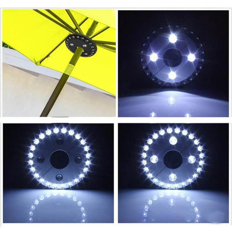 LumaGlow - Kannettava 24 + 4LED-varjostinlamppu ulkokäyttöön