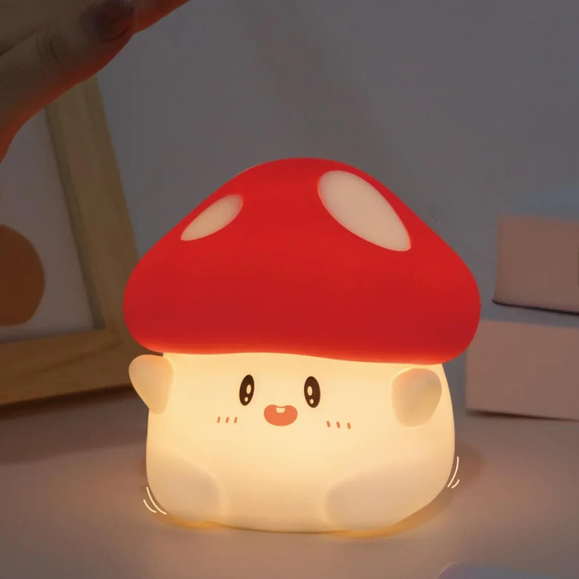GlowShroom - Silikoni LED-yövalo | Pehmeä kurpitsa-, sieni- tai kummitusmuotoilu lastenhuoneisiin ja makuuhuoneisiin.