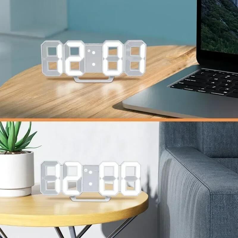 BrightChrono - 3D digitaalinen LED seinä- ja pöytä kello | Tyylikäs aikanäyttö kotiin ja toimistoon.