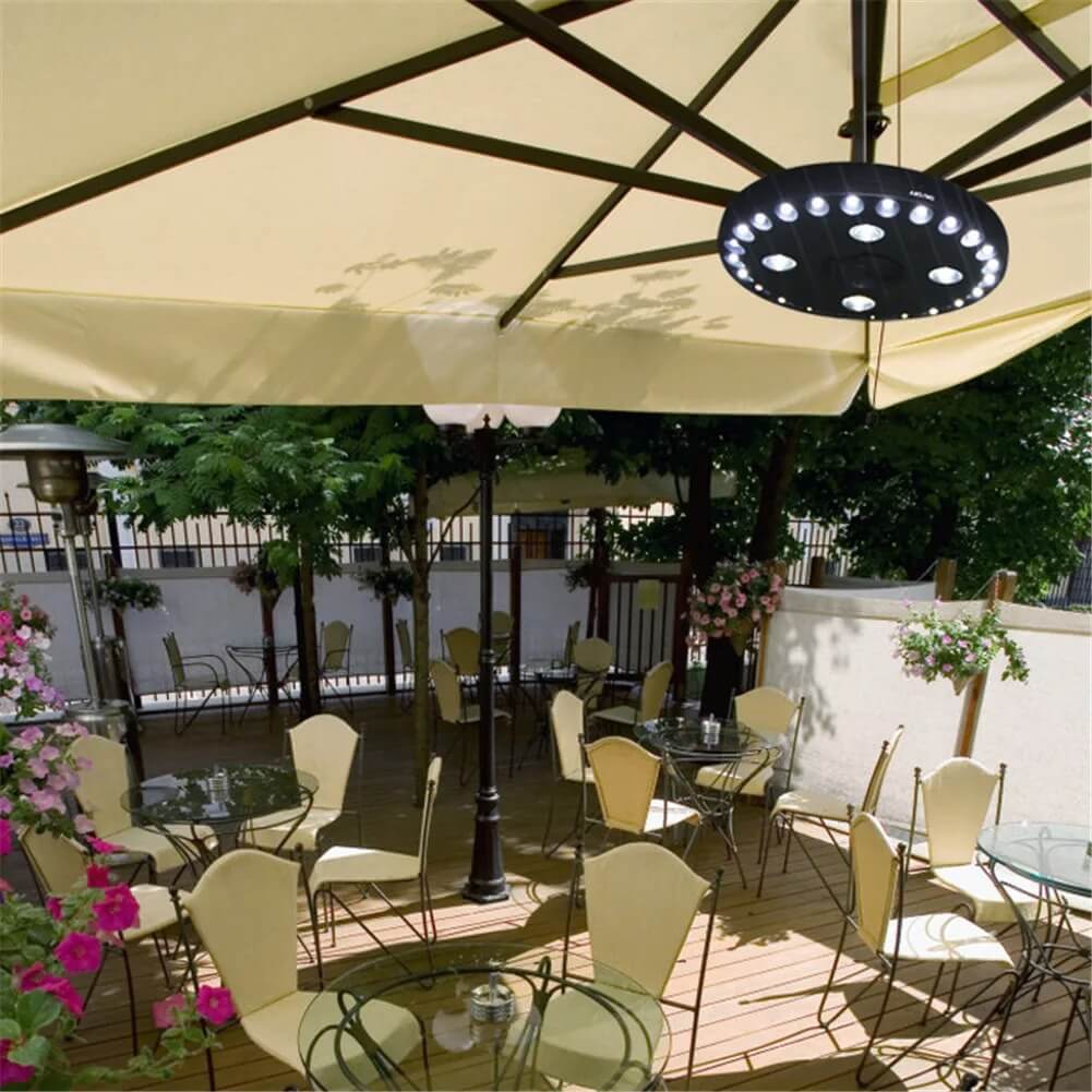 LumaGlow - Kannettava 24 + 4LED-varjostinlamppu ulkokäyttöön